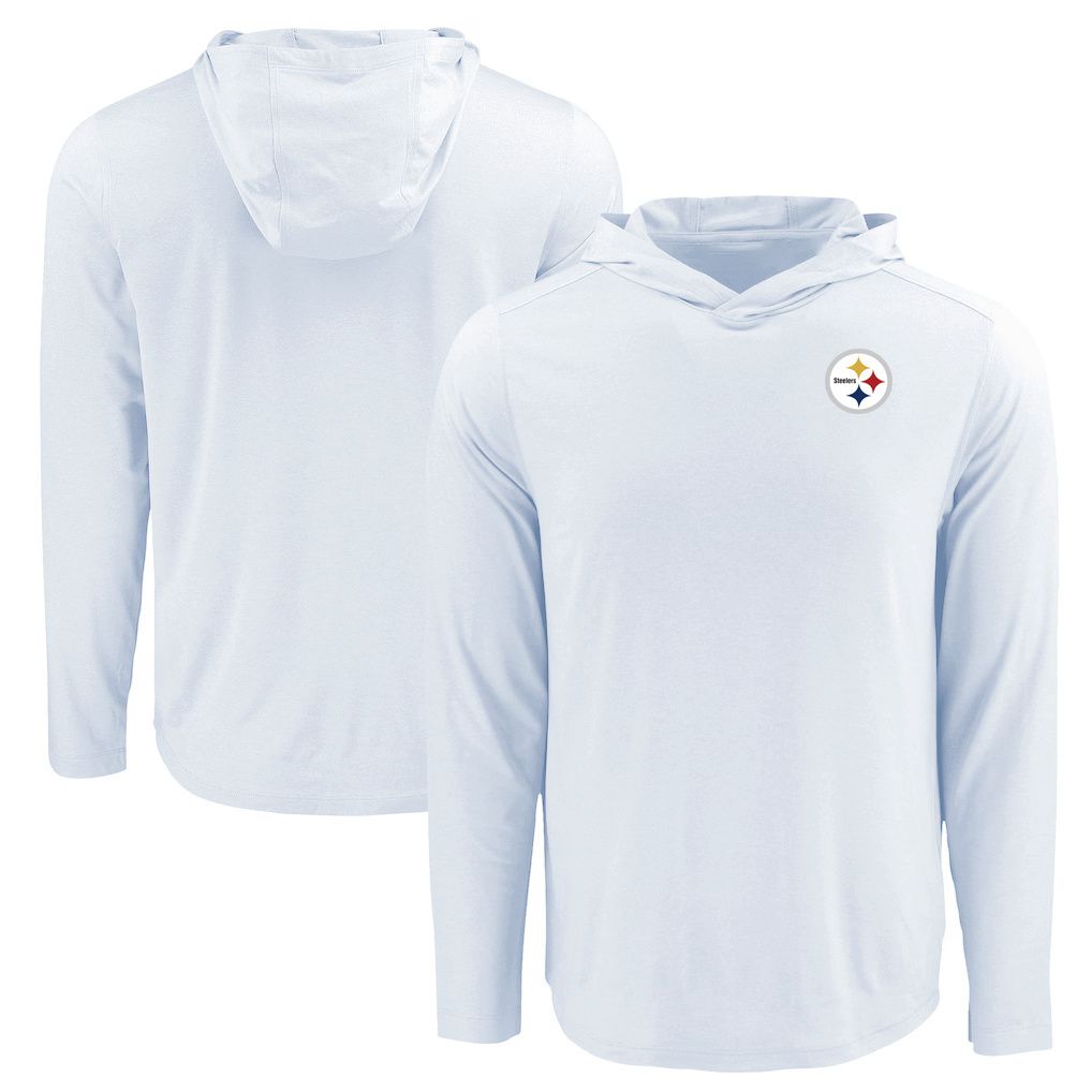 Men 2026 NFL Pittsburgh Steelers Hooded long sleeved T-shirt white 06